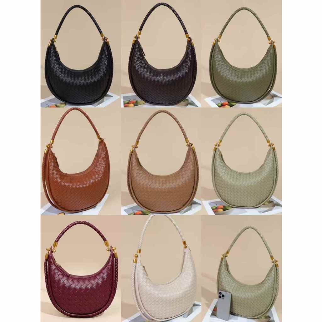 FS - TAS WANITA OVAL ANYAM BV01 LEATHER KULIT