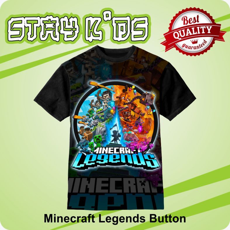 Kaos Anak Minecraft Legends Button