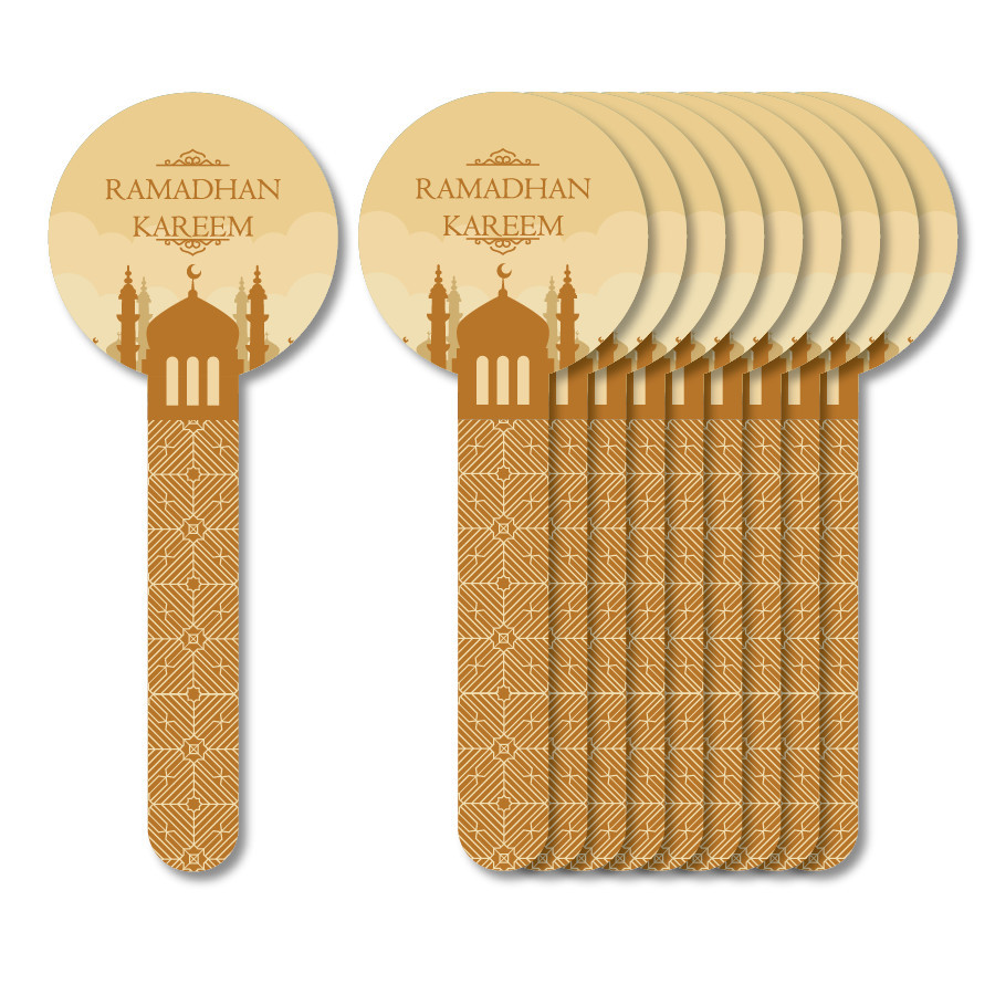 

sticker seal bahan chromo lintex motif ramadhan kareem brown stiker tempel toples kuker isi 10 lembar