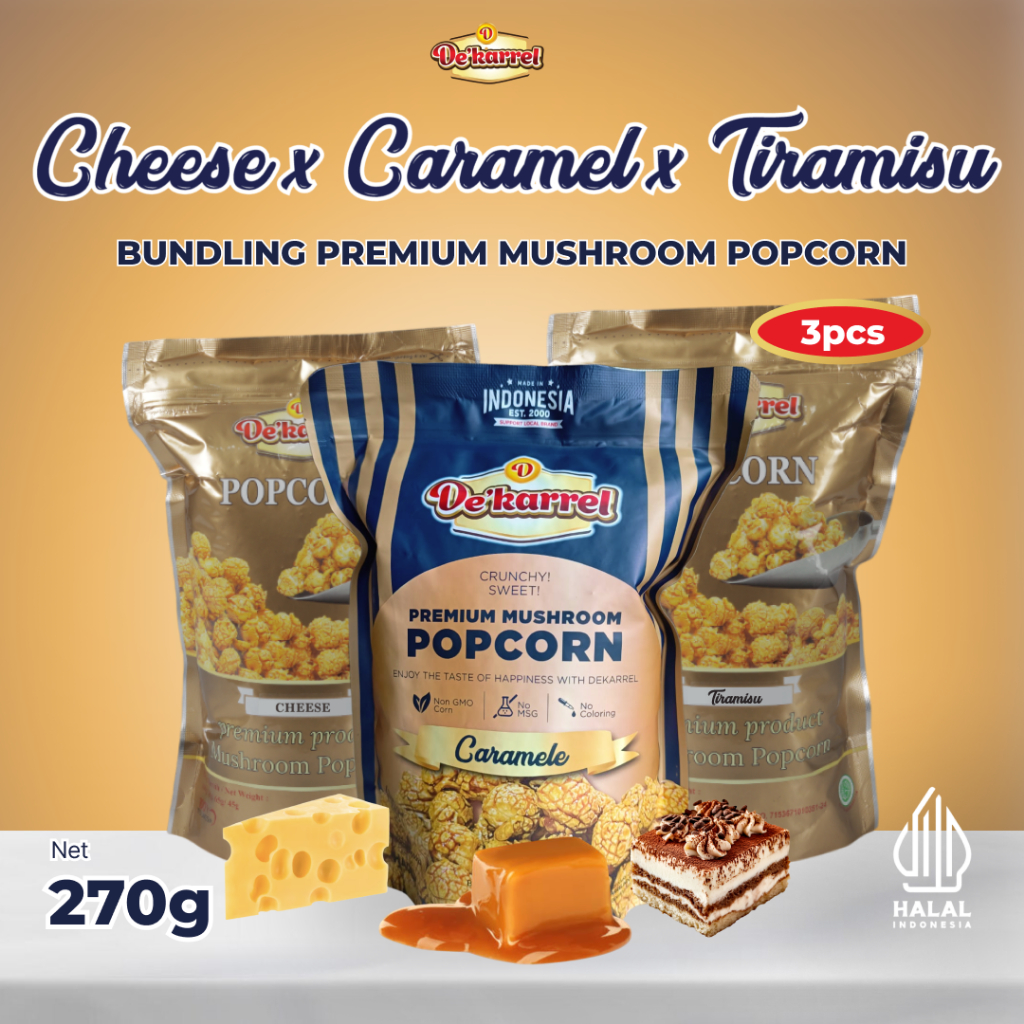 

Dekarrel Popcorn Bundling Cheese x Caramel x Tiramisu