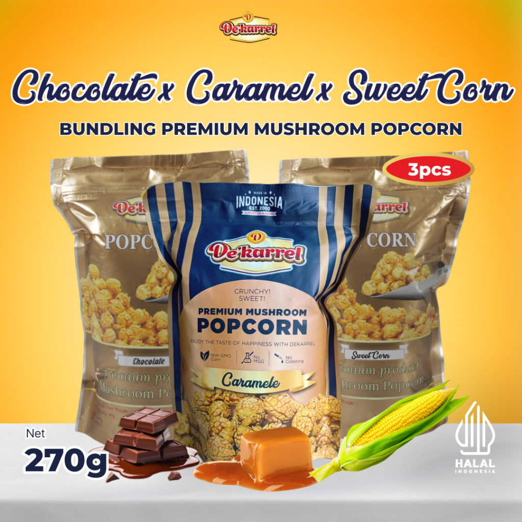

Dekarrel Popcorn Bundling Chocolate x Caramel x Sweet Corn