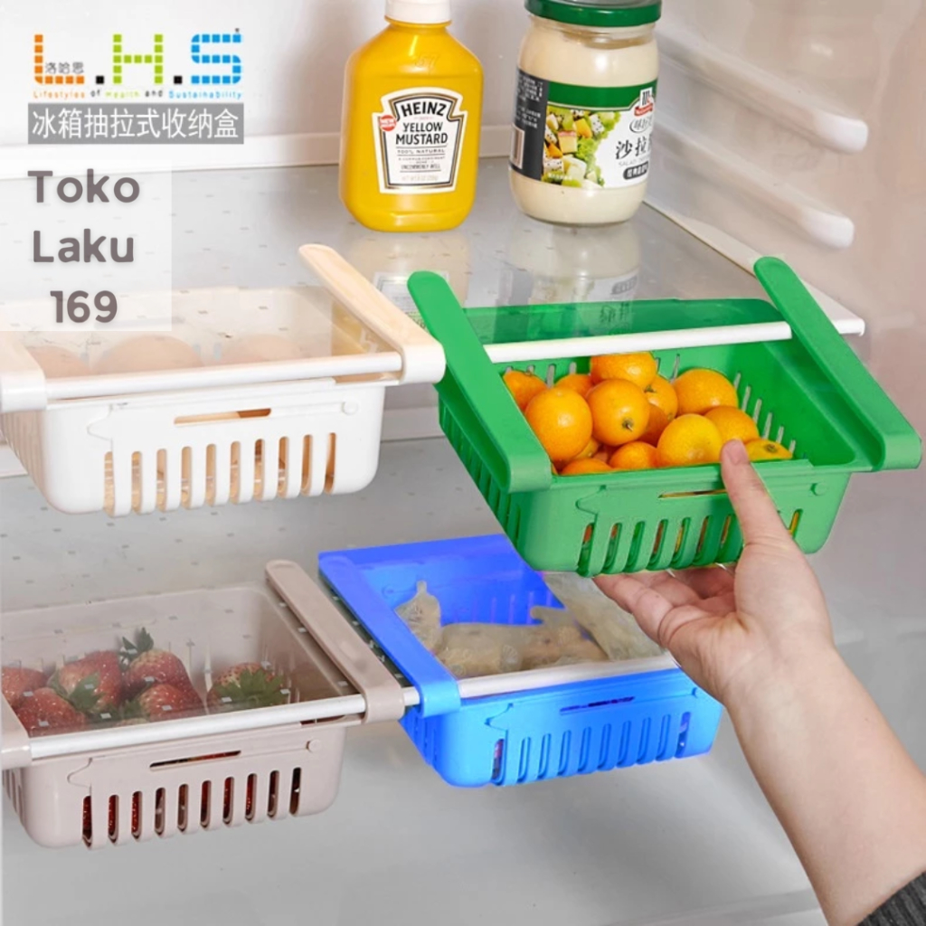 Rak Kulkas Storage Multifungsi / Laci Kulkas Box Kulkas Organizer multifungsi / Rak Tambahan Kulkas 