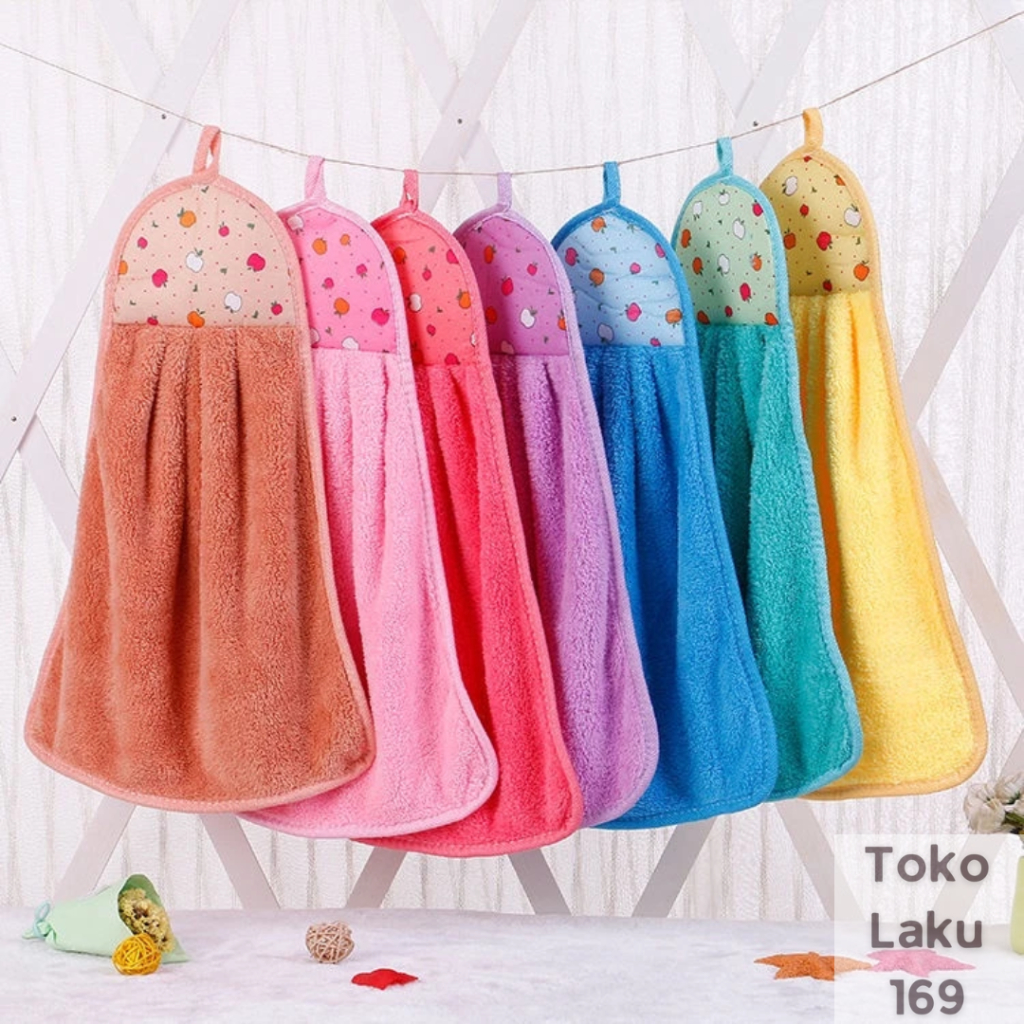 Kain Lap Dapur Gantung / Kain Lap Microfiber Dapur Hanging Towel / Handuk Tangan Gantung Microfiber