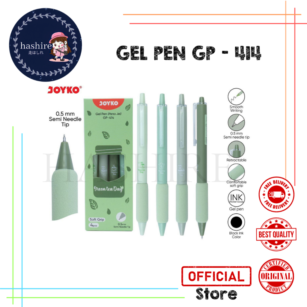 

Gel Pen Pulpen Pena Joyko GP-414 Green Tea Day 0.5 mm