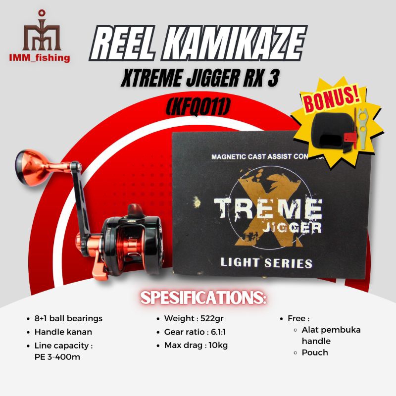 REEL KAMIKAZE XTREME JIGGER | Alat Gulungan Pancing