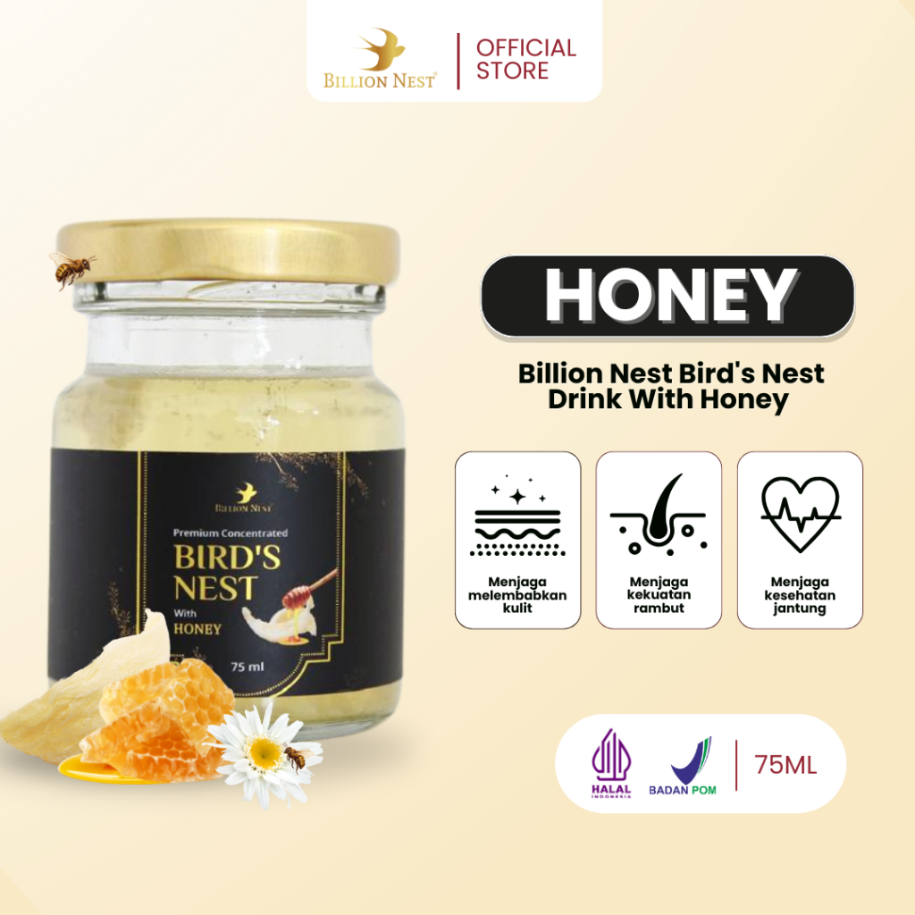 

BILLION NEST - Minuman Sarang Burung Walet Rasa Honey/Madu - 1 JAR