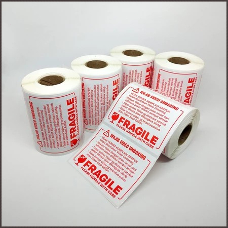 

mh Stiker Label Wajib Video Unboxing Pengiriman Paket Ukuran 7 x 3 Cm / 7 x 5 Cm(1 Roll Isi 1. Pcs)