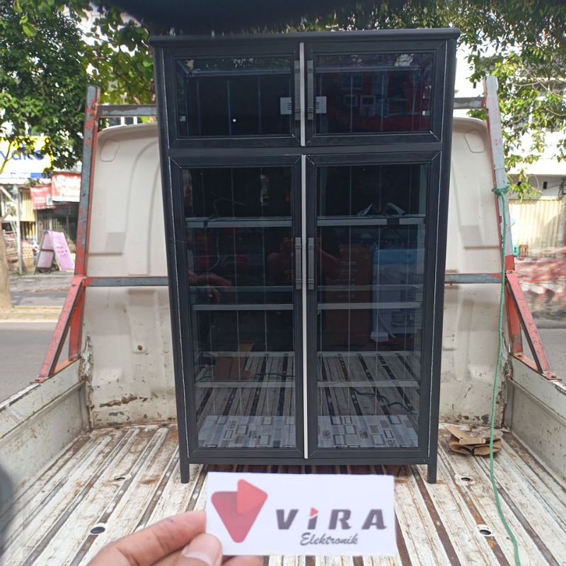 VIRA RAYA LAMPUNG RAK SEPATU RAK SERBAGUNA ALUMINIUM KACA