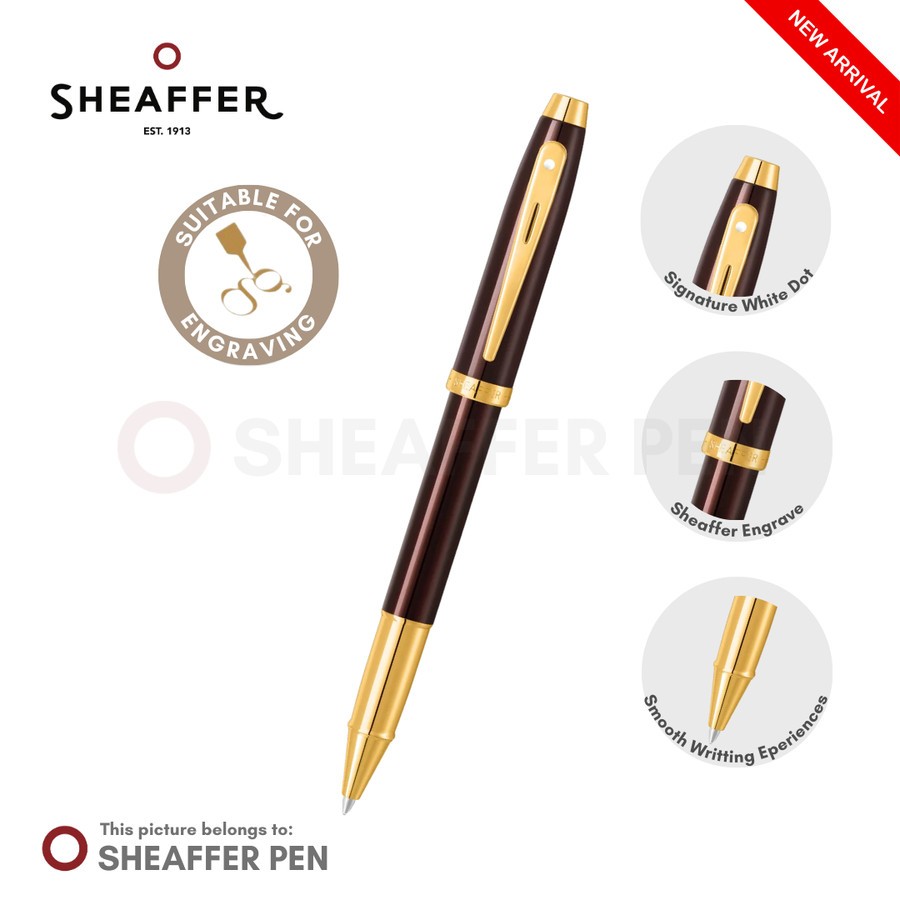 

Sheaffer® 100 Glossy Coffee Brown With PVD Gold-Tone Rollerball Pen