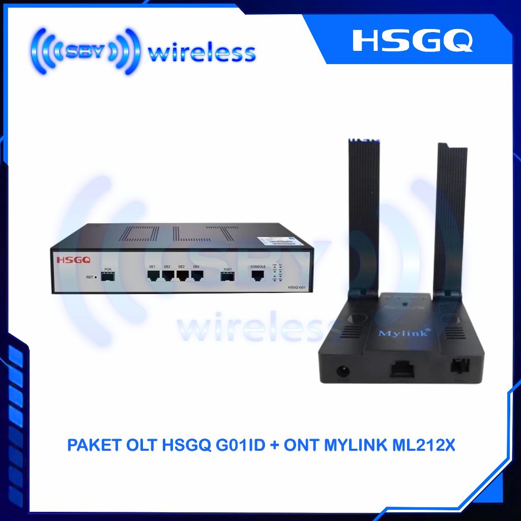 PAKET ONT MYLINK ML212X ONU With OLT GPON HSGQ G01ID (Include SFP)