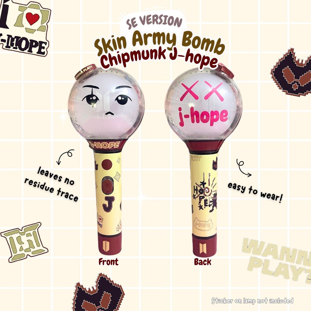 

Skin Sticker Decal Army Bomb Light Stick BTS Chipmunk On The Stage Jhope | Sticker saja bukan light stick