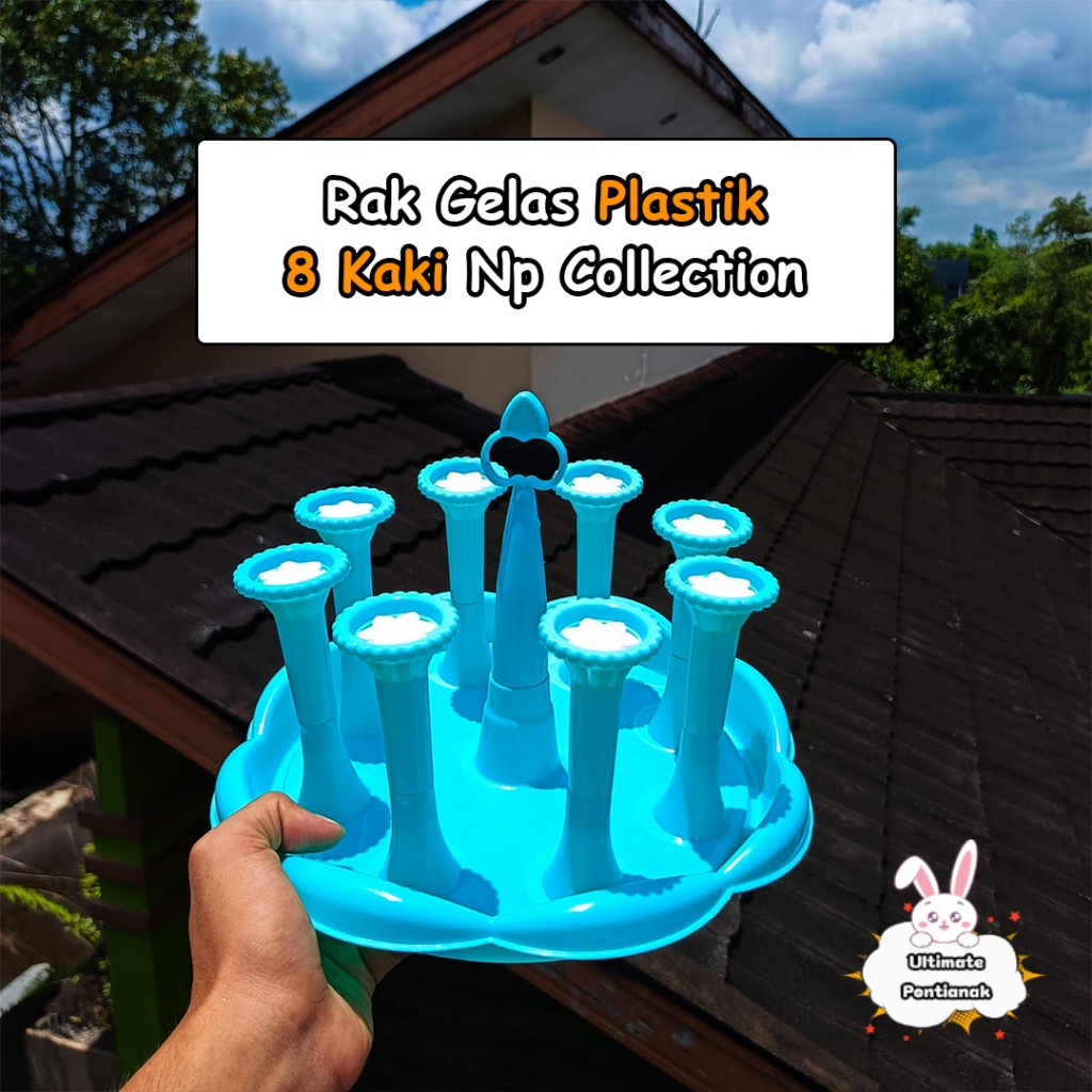 Np Collection Rak Gelas Plastik 8 Kaki Daisuki 161 | Gelas Stand Plastik OK