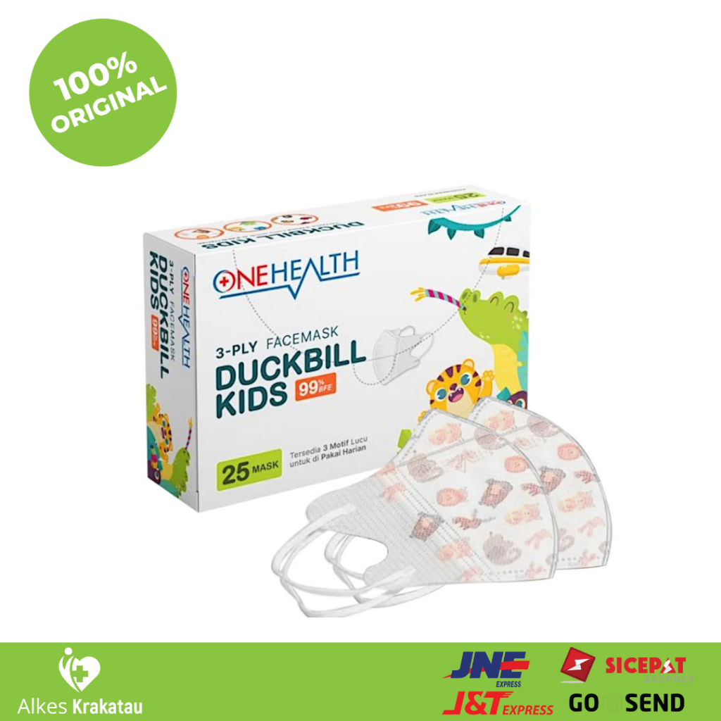 Masker Duckbill Anak OneHealth isi 25pcs / Masker Medis One Health 25
