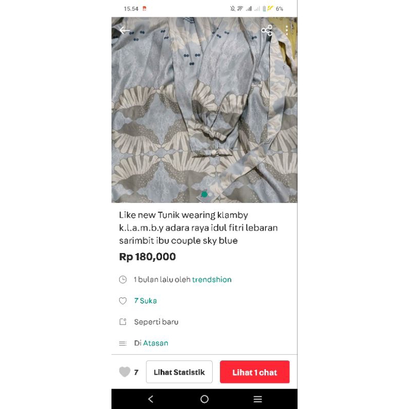 pl wearing klamby tunik sky blue raya sarimbit couple lebaran idul fitri ied