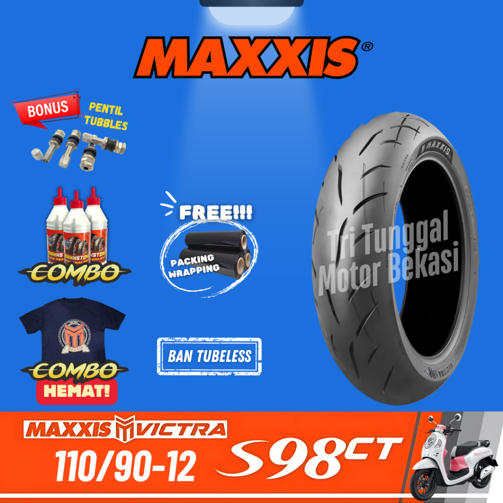 [READY COD] BAN MAXXIS RING 12 VICTRA 98 CT TUBELESS 110/90-12 / BAN MOTOR NMAX MAXXIS / BAN MAXXIS 
