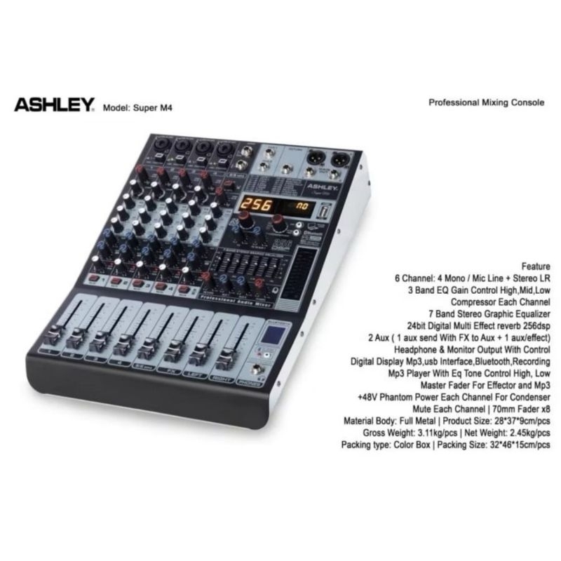 Mixer Ashley Super M4 (4channels) With Compressor