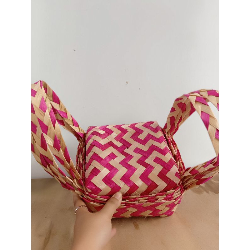 BESEK JINJING 15X15 WARNA PINK BESEK HIAS BESEK HAMPERS BESEK PURWOREJO