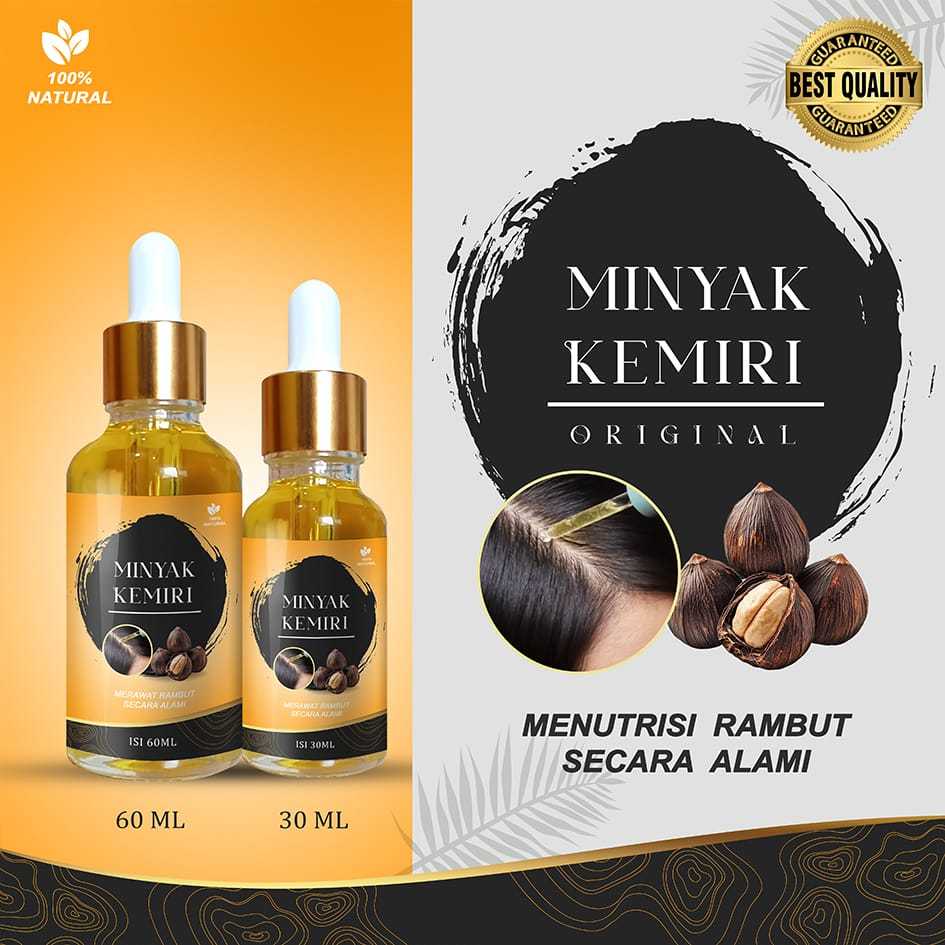 Minyak Kemiri Original 100% - Perawatan Rambut, Alis, dan Jenggot Sehat, Lembut, dan Lebih Tebal