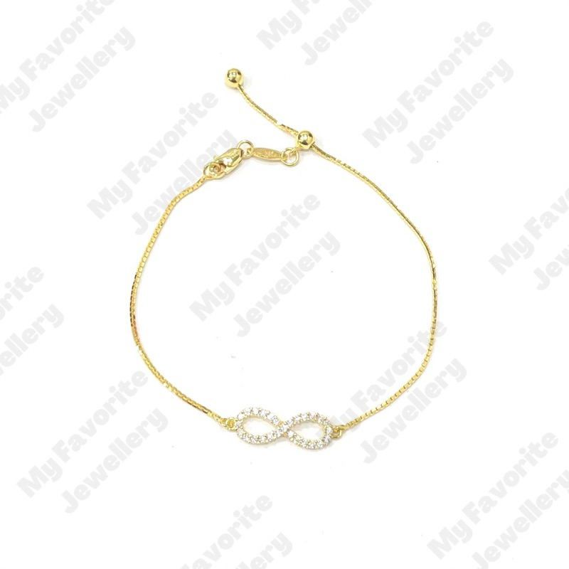 Gelang Serut Infinity Layer Emas Asli Kadar 875