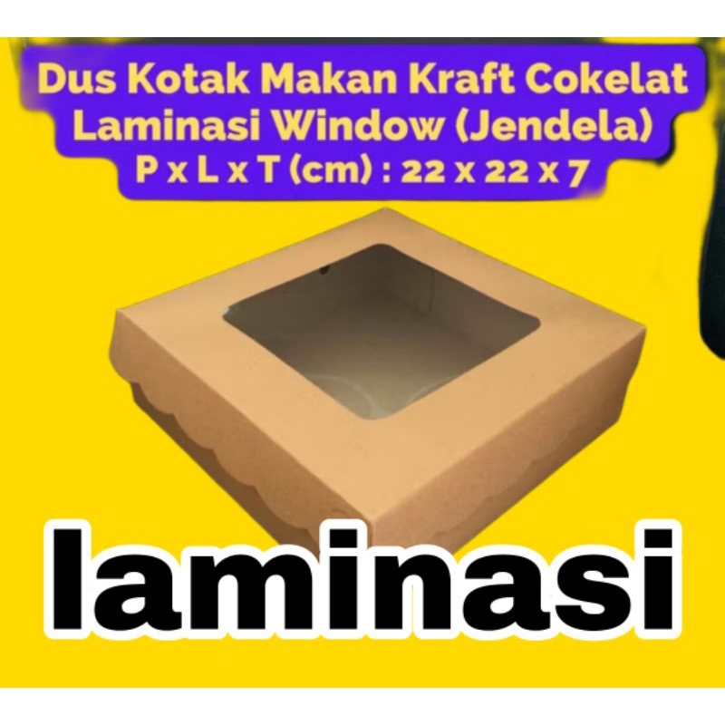 

dus kotak kue nasi window 22x22x7 laminasi satuan ecer