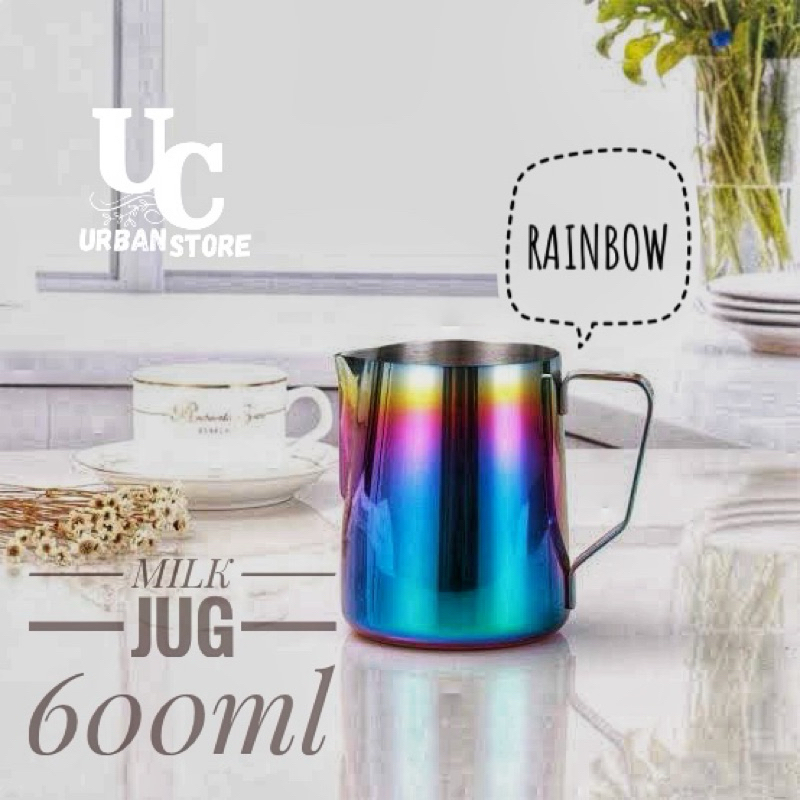 Milk Jug Latte Art Barista 600ml Rainbow – Teko Susu Profesional | RN