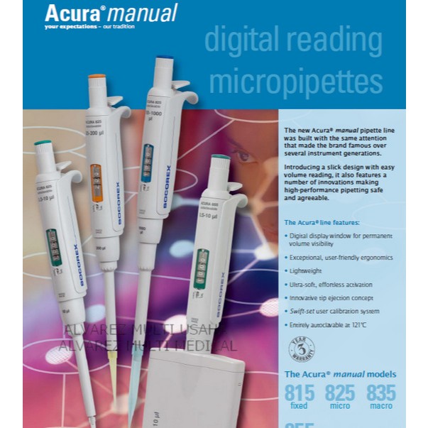 Socorex Micropipet / Mikropipet Socorex / Socorex Acura Micropipette FIXED