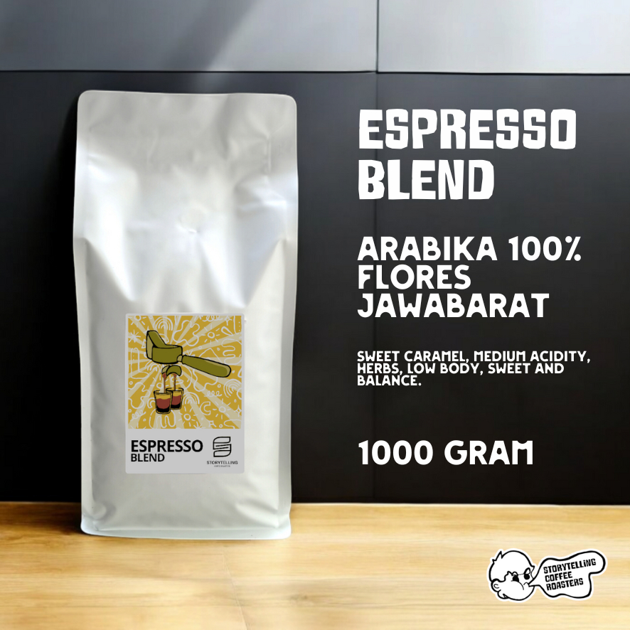 

Kopi espresso blend Arabika 100% Flores Jawabarat / House blend coffee /1000 gram / 1 kg / biji atau bubuk