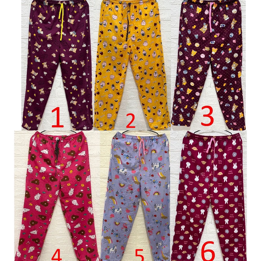 KODE O33U Celana Panjang Tidur Santai Wanita Anne Claire