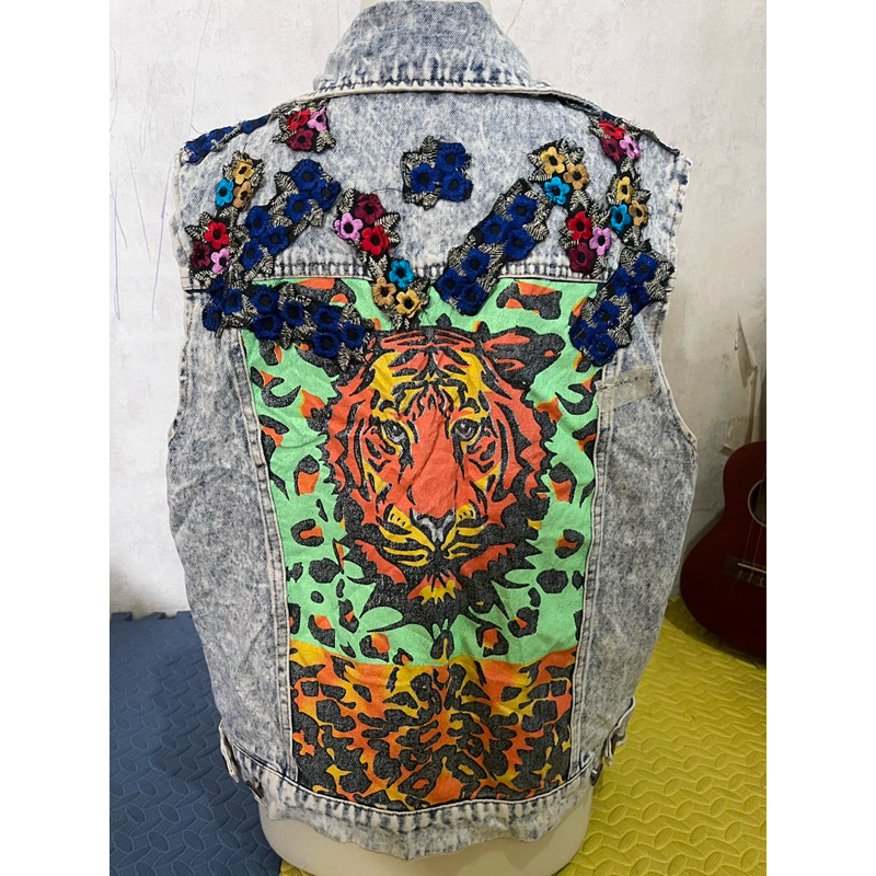 vest jeans vest denim rompi jeans rompi denim wanita rompi crop