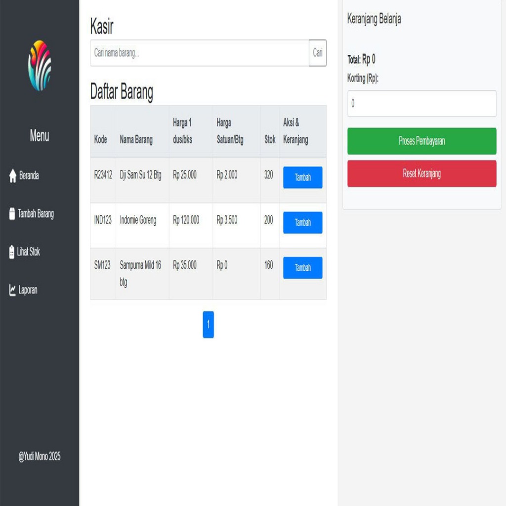 Aplikasi web Toko Kelontong berbasis PHP dan MySQLI