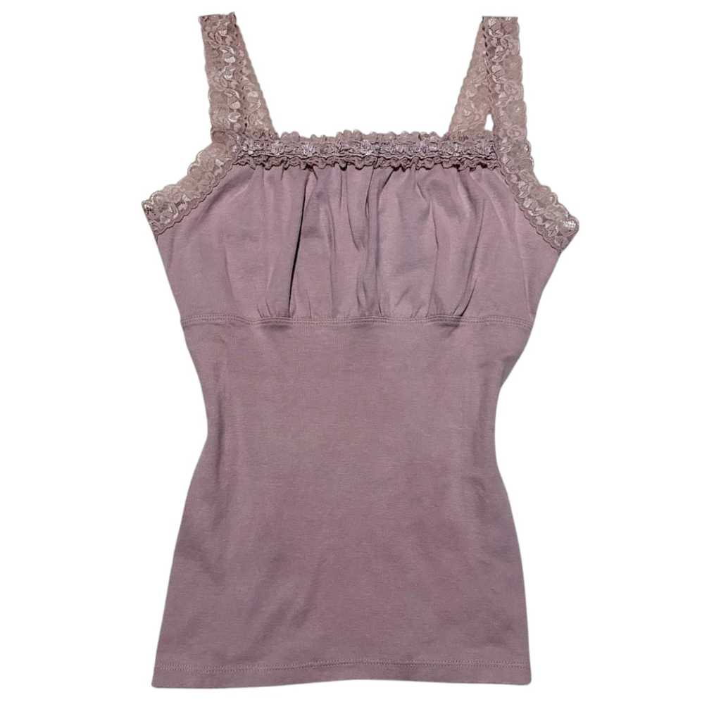 Scrunched Milkmaid Soft Knit Lace Tanktop | floral squareneck camisole renda manik bunga sequins emb