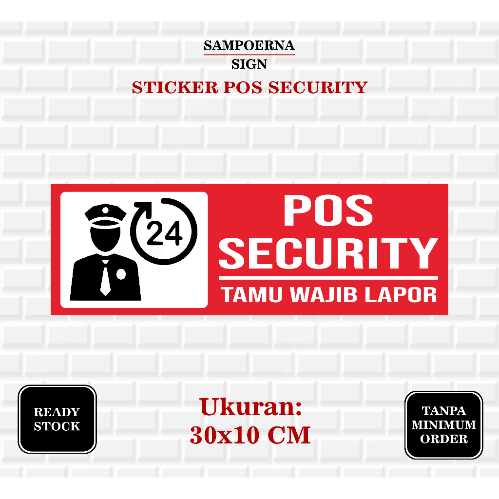 

Stiker Pos Security / Stiker Pos Keamanan / Stiker Pos satpam / Stiker tamu wajib lapor / stiker pos security 24 jam