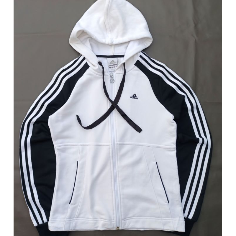 Jaket brand ADIDAS Clima365 garis hitam putih