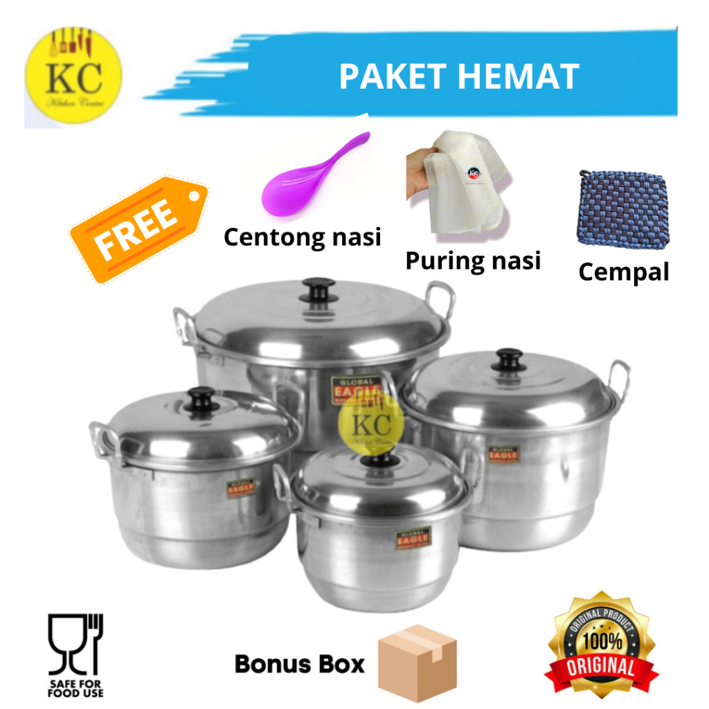 Panci Eagle Dandang Alumunium Langseng Kukusan Panci Steamer Panci Masak Global Eagle Pamci Rebus Pa
