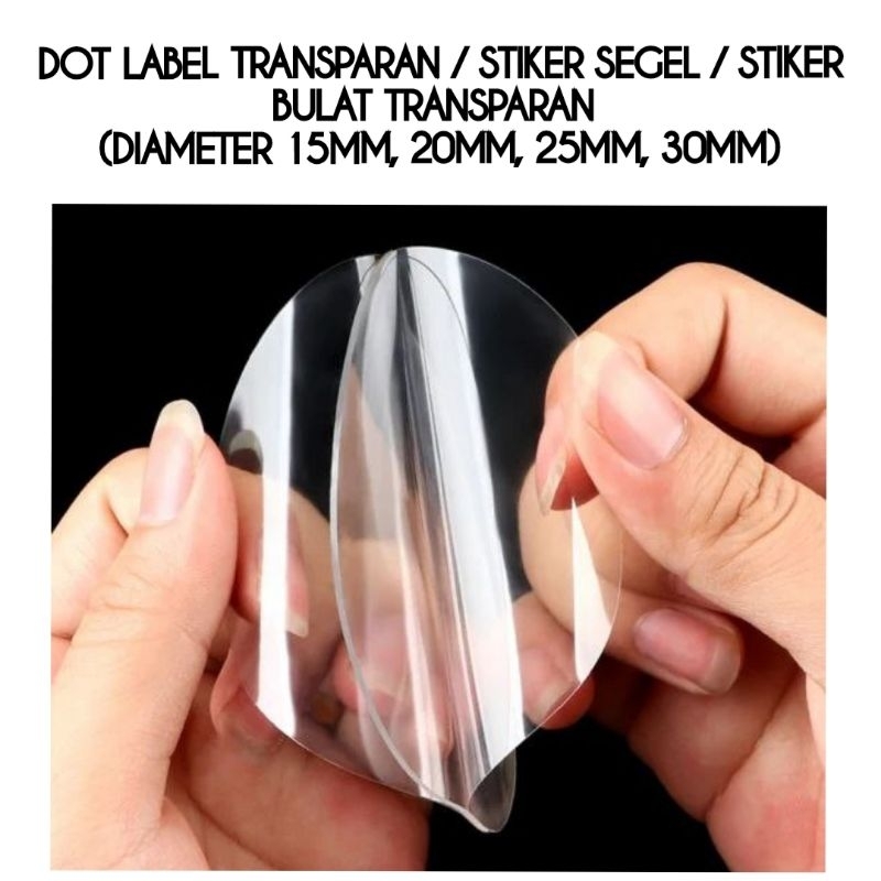 

128, 96, 60PCS DOT LABEL TRANSPARAN / STIKER SEGEL BULAT TRANSPARAN / STIKER BULAT TRANSPARAN