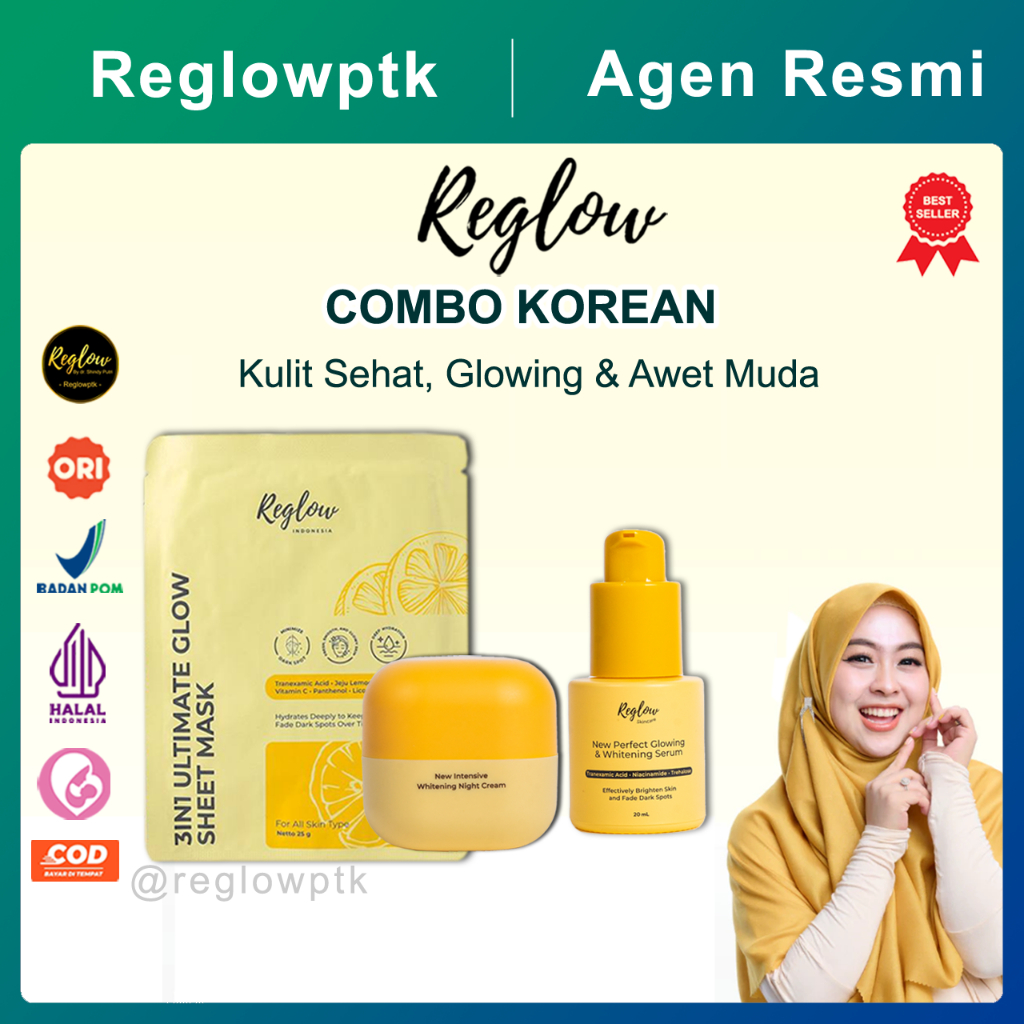 Reglow Korean Glass Skin Series Skincare By dr Shindy Putri Cream Malam Reglow Serum Sheetmask Jeju 