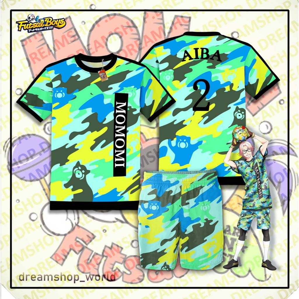 Cosplay Jersey Sepak Bola Anime Futsal Boys - Momomi Futsal Club (Biru)