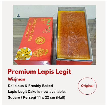 

Premium Lapis Legit Wisjman Original Persegi (11x22cm) / Half
