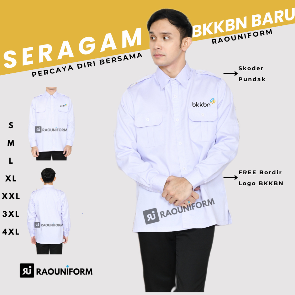 BKKBN LOGO BARU-Seragam PDL BKKBN Terbaru/Kemeja Putih BKKBN 2025/Baju Kerja Kantor BKKBN