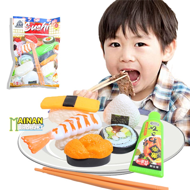 MAINAN ANAK MURAH SIMULASI SUSHI SET JAPANESE FOOD KANTONG MAINAN SET MAKANAN SUSHI