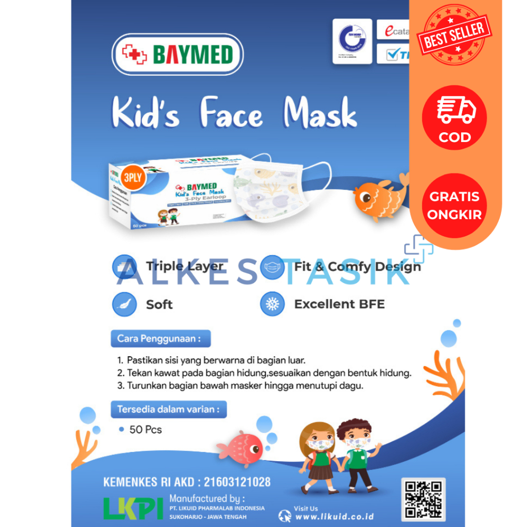 Masker Anak / Surgical Face Mask Kids Baymed