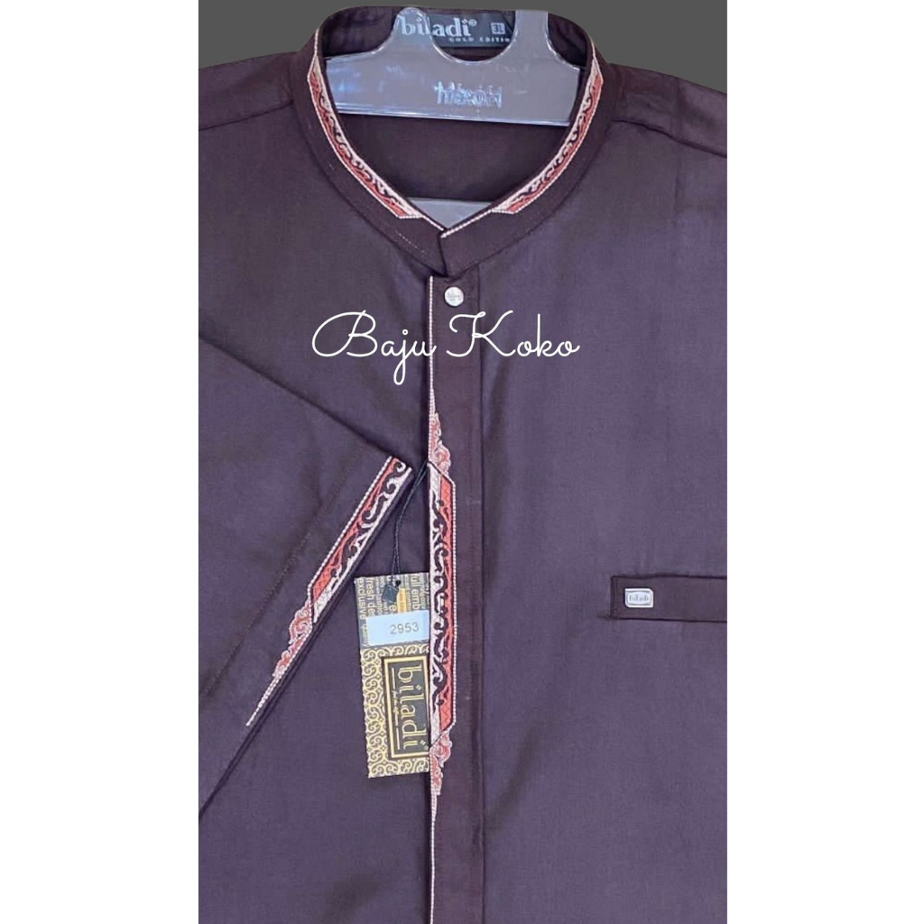 Koko Kharisma Kode 2953 Lengan Pendek Jumbo Warna Coklat Tua Ukuran 3L