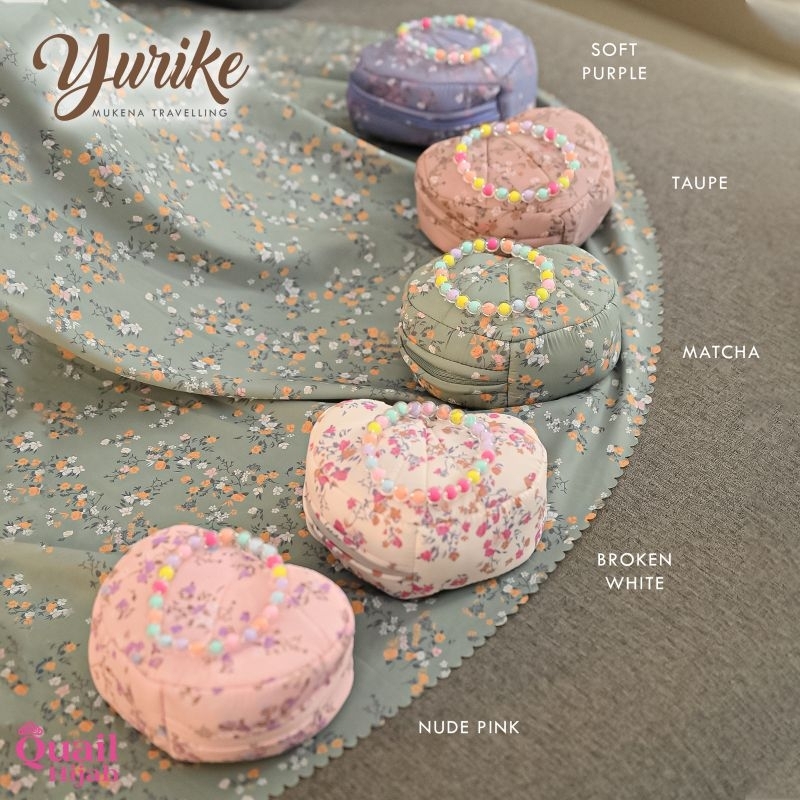 MUKENA YURIKA, MUKENA TRAVELLING, MUKENA MOTIF PRINTING, BAHAN ADEM HALUS NYAMAN DIPAKAI HARIAN, MUK