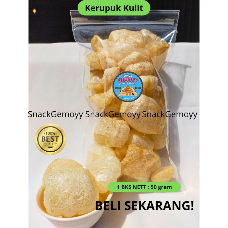 

Snack Gemoyy - KERUPUK KULIT PREMIUM 1 BAL 1 kg ASIN (RASA DIJAMIN ENAK PREMIUM)