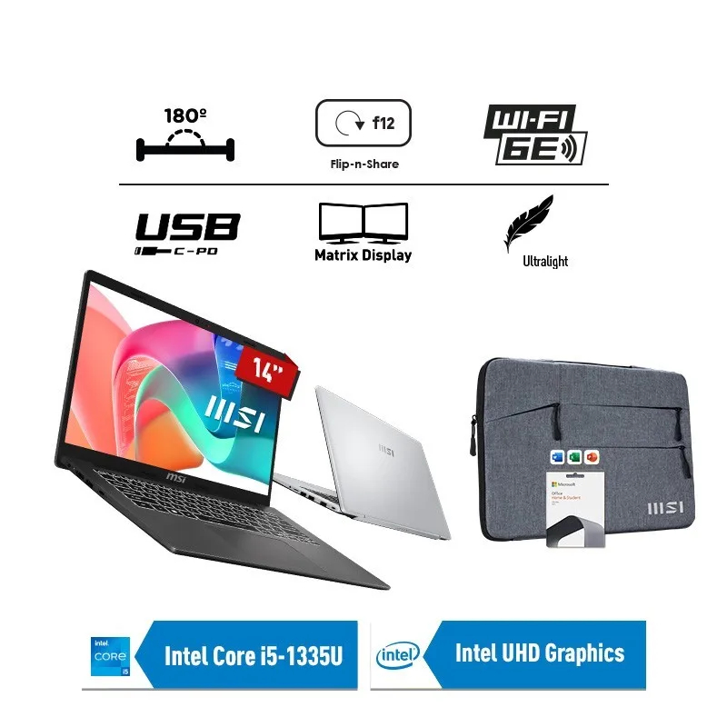 Laptop MSI Modern 13 F13MG 019 / 035 intel core i5-1335U ram 8GB ssd 512GB 13.3" FHD Windows 11 OHS