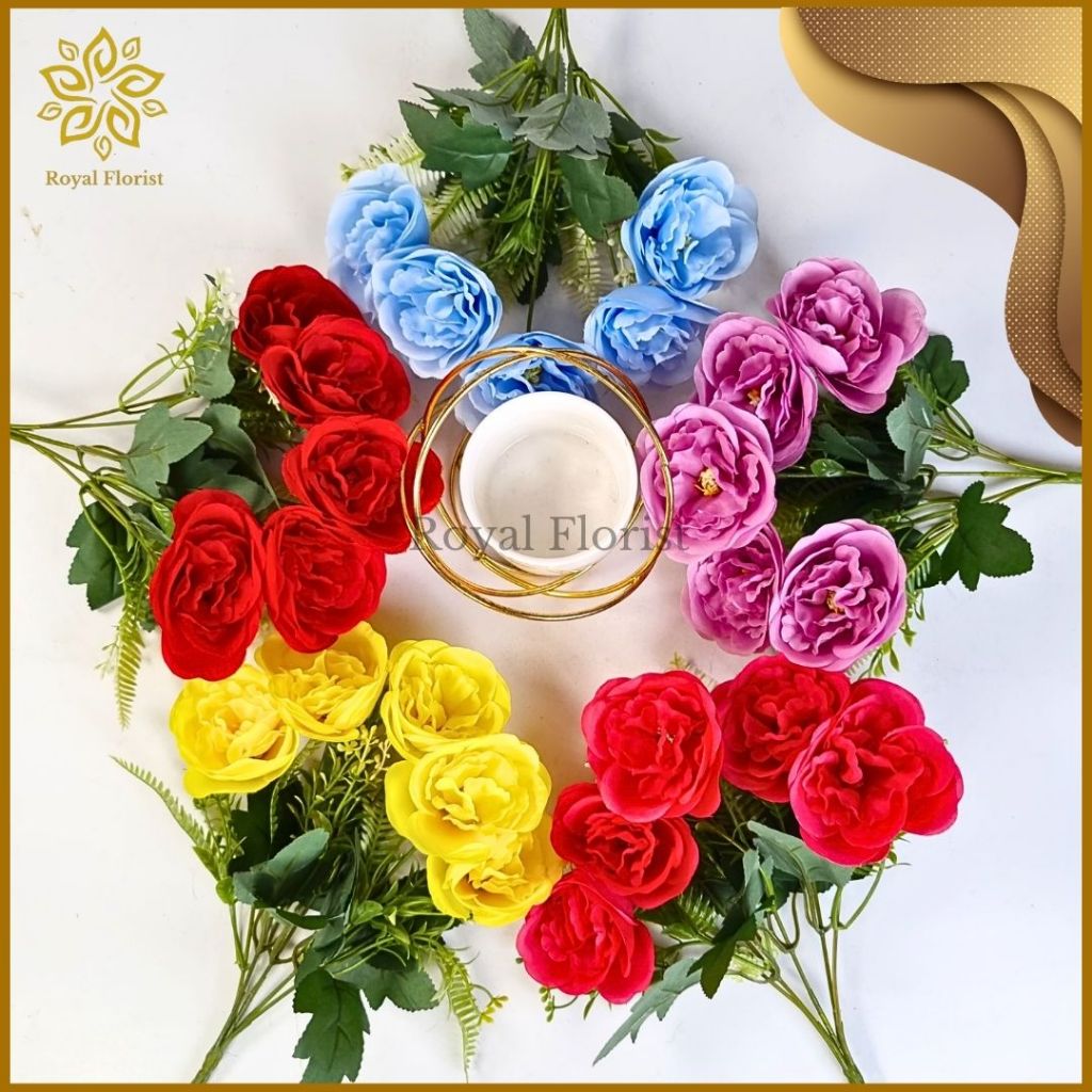 Bunga Mawar Jepang Artificial X5 / Bouqet Mawar Jepang / Bunga Hias Dekorasi Rumah Pelaminan(NK-242)