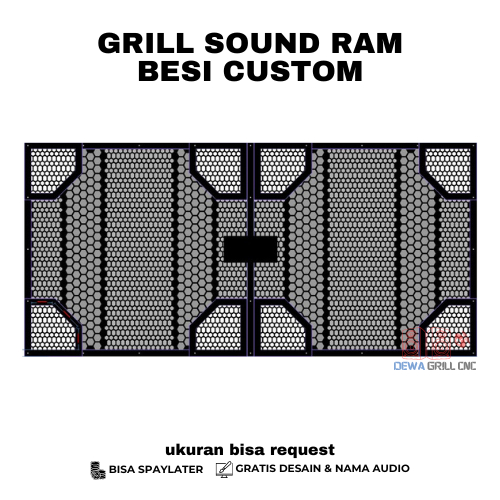 Grill sound ram tutup box speaker Sound System Ukuran Costum