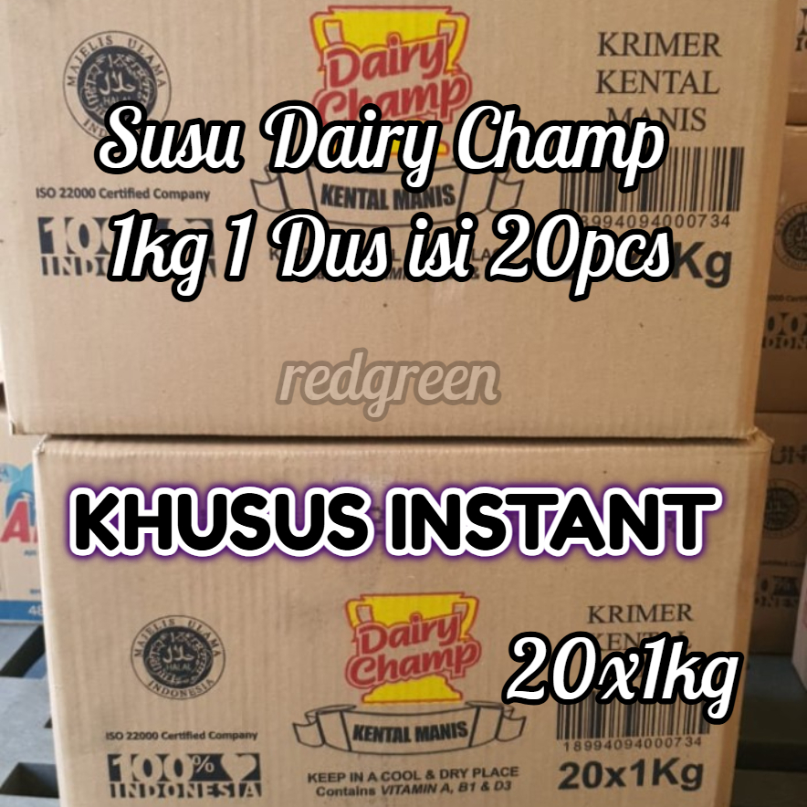 

KHUSUS INSTANT Susu Kental Manis Dairy Champ 1kg 1 dus 20 dairychamp 20x1kg