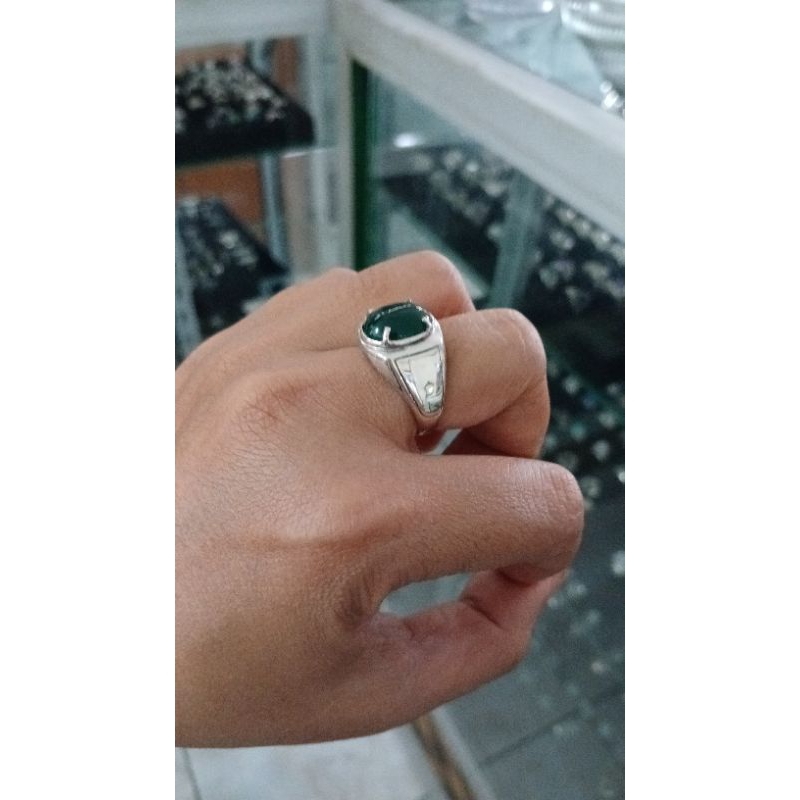 cincin/emban  perak model polos tanpa motif 10x12mm cakram