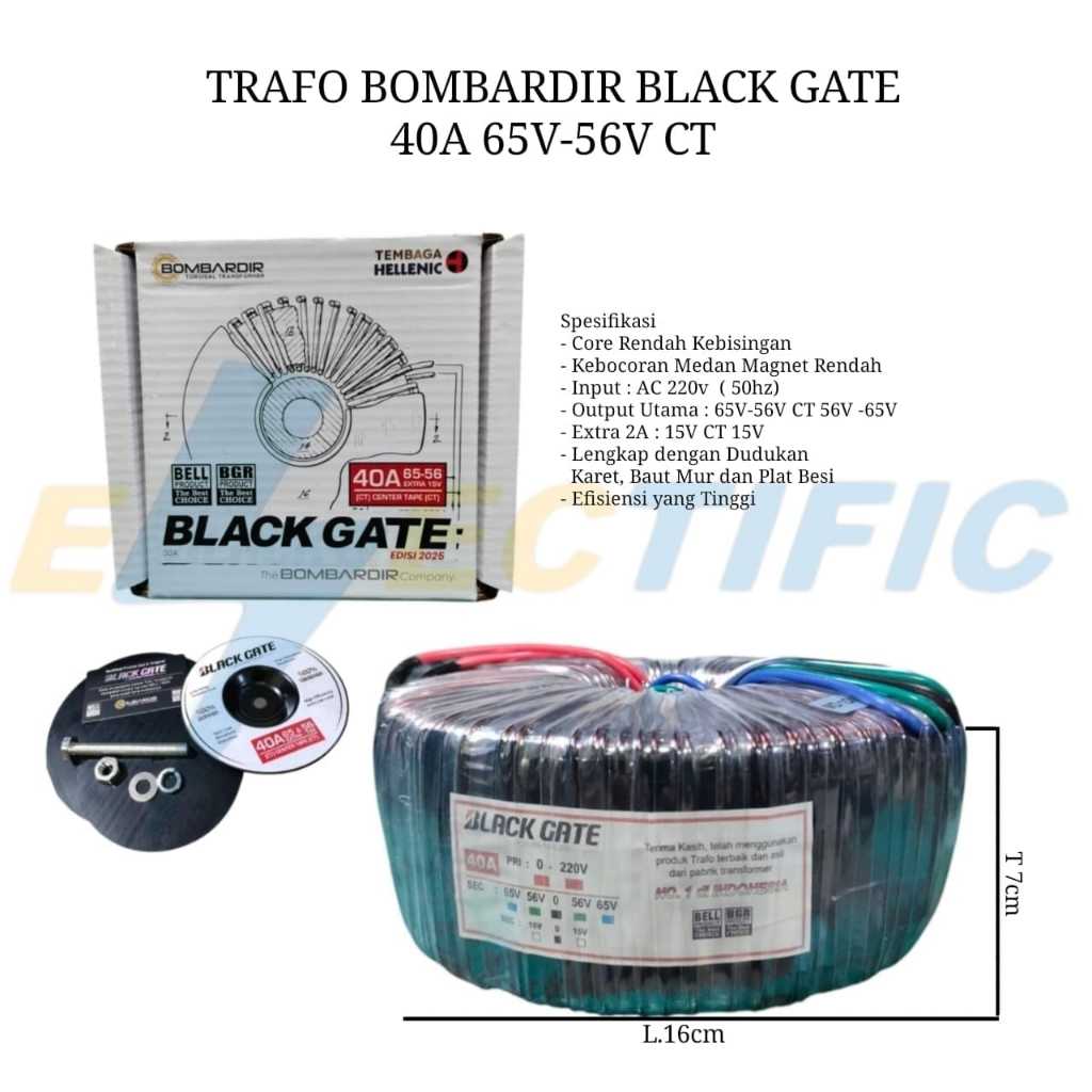 TRAFO TRAFO BLACK GATE 40A 65V & 56V CT EXTRA 15V-CT-15V TRAFO TOROIDAL 40 AMPERE TRAFO DONUT TRAFO 